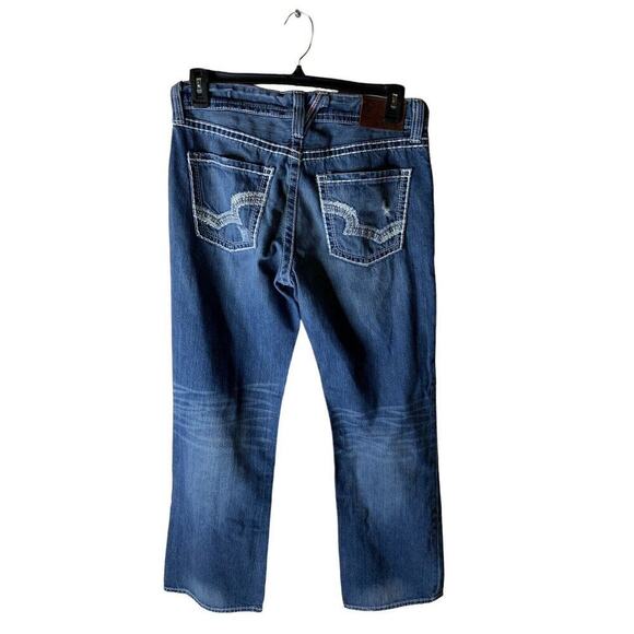Big Star Pioneer Jeans Men's Size 33R Bootcut Distressed Big Stitches Blue Denim - Picture 2 of 12